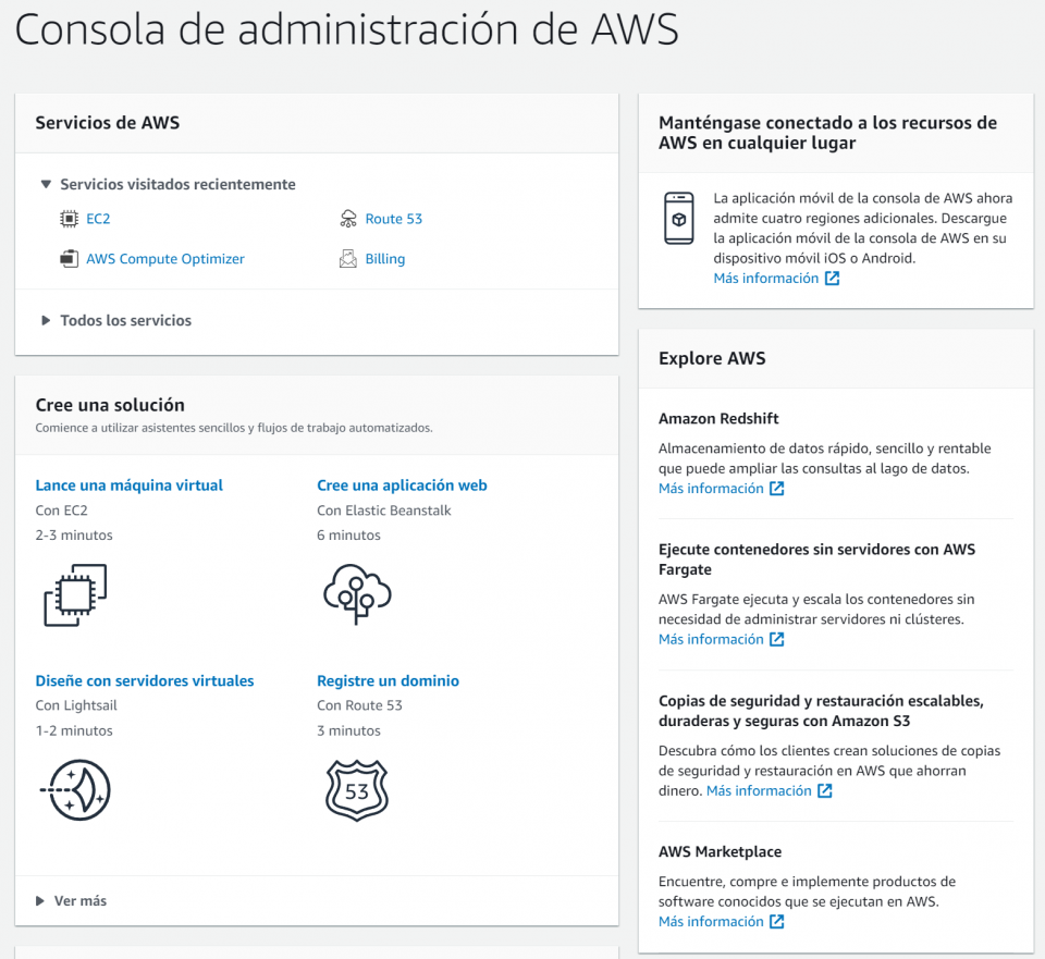 02 Consola de administración de AWS