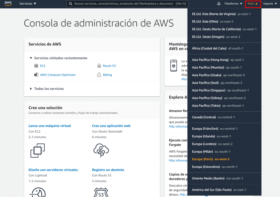 04 Configurar la región