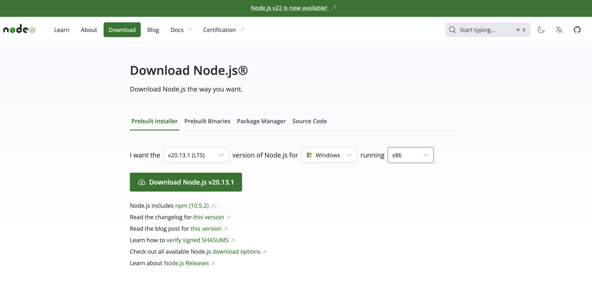 Instalación de Node.js