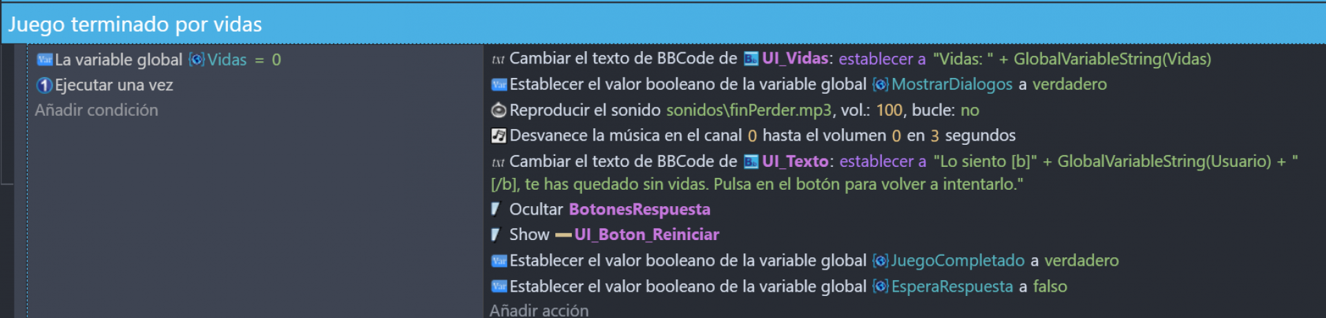 69 Juego terminado por vidas