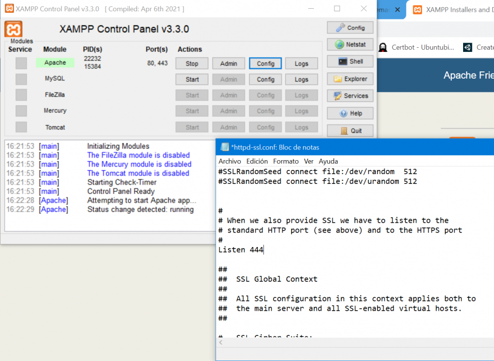 Modificación httpd-ssl.conf